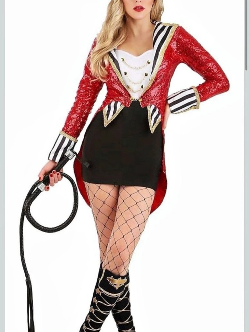 Red & Black Sequin Ringmaster Mini Costume Medium